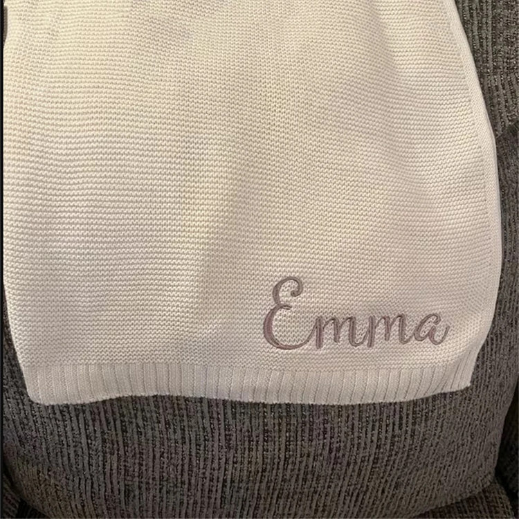 Personalized Embroidered Baby Blanket with Name Hippo Boutique