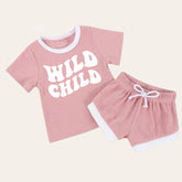 Wild Child Baby & toddler waffle cotton outfit Hippo Boutique