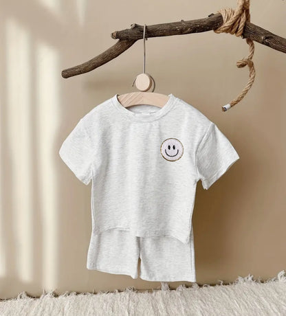 Smile Cotton T-Shirt & Shorts set Hippo Boutique