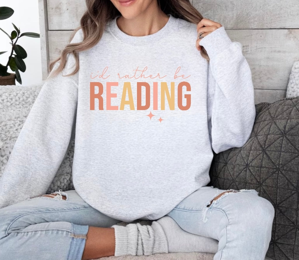 Id Rather Be Reading Sweatshirt Hippo Boutique