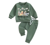 Baby and toddler pooh sweatshirt and pants outfit Hippo Boutique