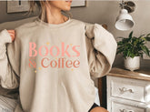 Books & Coffee Sweatshirt Hippo Boutique