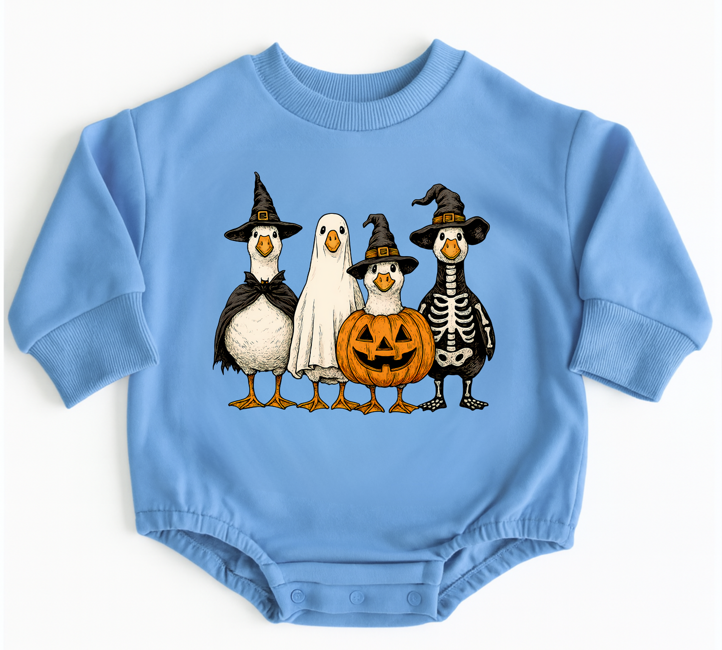 Ducks Halloween Baby Oversized Romper French Terry Hippo Boutique