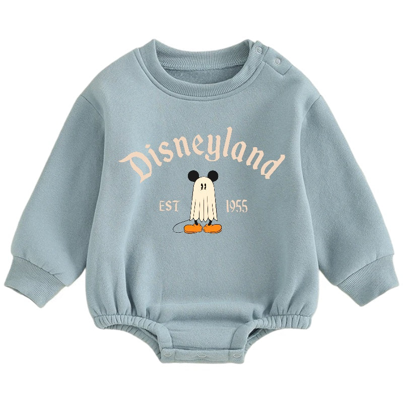 Soft warm fleece Baby Ghost Mouse Halloween Oversized Sweatshirt Bodysuit Hippo Boutique