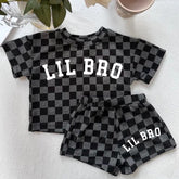 Bug Brother Baby & toddler checkered shorts and t-shirt outfit Hippo Boutique