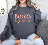 Books & Coffee Sweatshirt Hippo Boutique