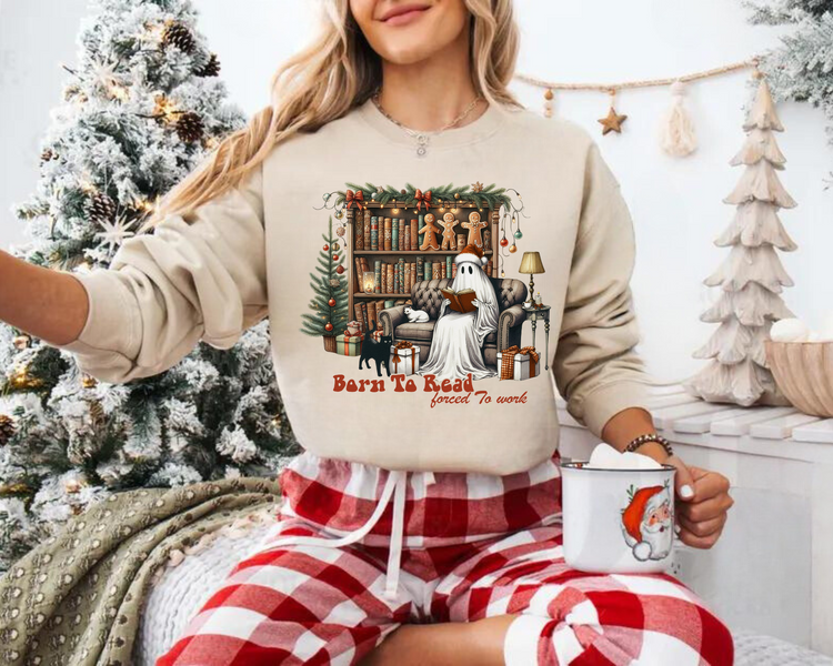 Reading Ghost Christmas Sweatshirts Hippo Boutique