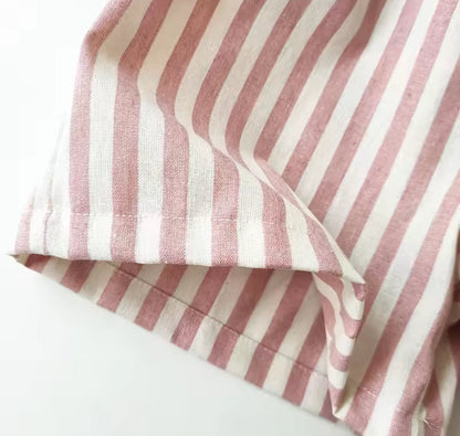 Toddler Striped Linen Cotton Shorts Hippo Boutique