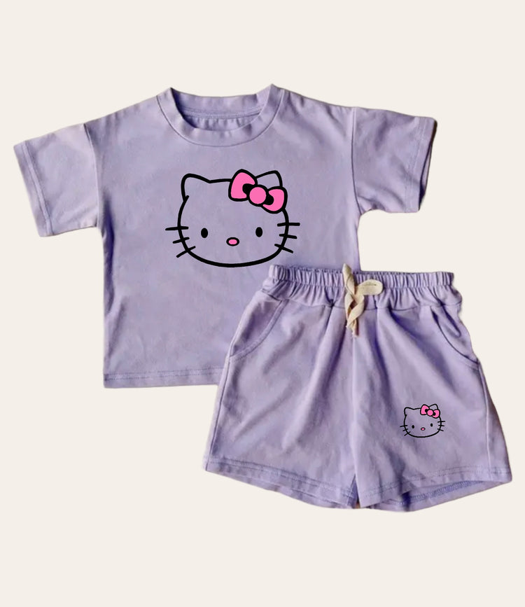 Kitty Baby Girl T-Shirt & Shorts Outfit Hippo Boutique