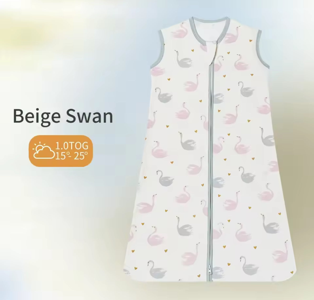 Newborn Baby 100% Organic Cotton Sleep sac - 1 Tog Hippo Boutique