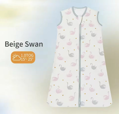 Newborn Baby 100% Organic Cotton Sleep sac - 1 Tog Hippo Boutique