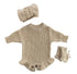 Personalized Baby Knit Romper Set Custom Name Embroidered Hippo Boutique