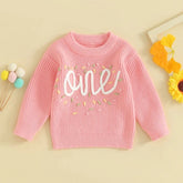 Babies First Birthday Confetti Embroidered Knit Sweaters Hippo Boutique