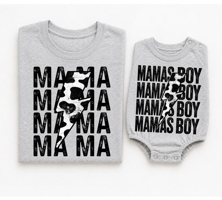 Mama & Mini Matching T-Shirts & Romper - Mama’s Boy Hippo Boutique
