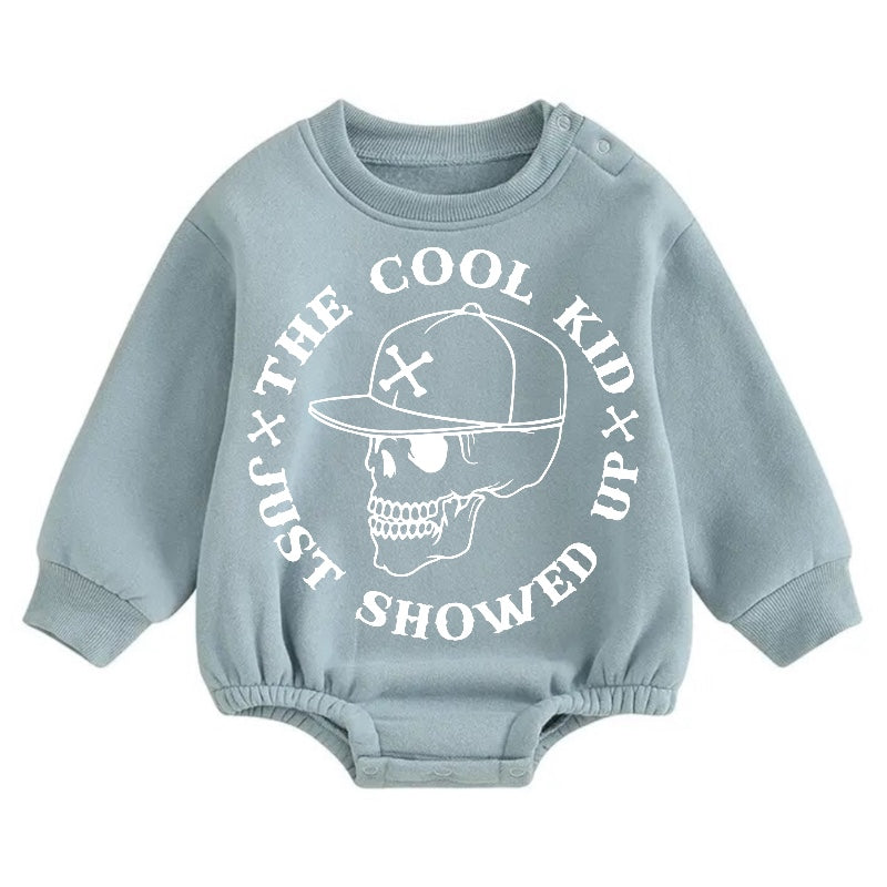 Cool Kid Soft warm fleece Baby Oversized Sweatshirt Romper Hippo Boutique