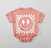 Retro Smile Baby t-shirt Bubble Romper Hippo Boutique