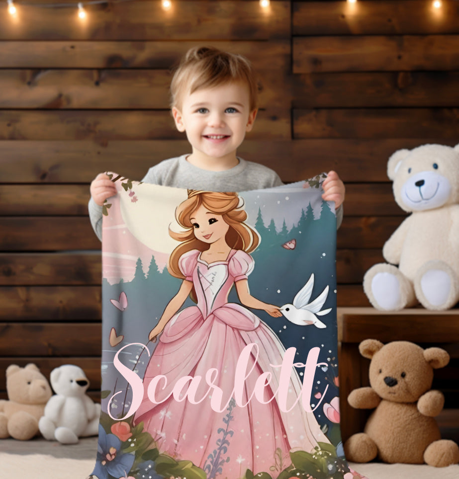 Personalized Baby name Fleece Blanket Magical Princess