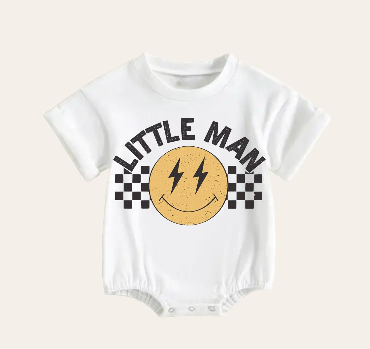 Little Man Baby & toddler Boy t-shirt bubble Romper Hippo Boutique