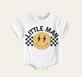 Little Man Baby & toddler Boy t-shirt bubble Romper Hippo Boutique