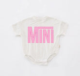 Pink Checkered Mini Baby Girl t-shirt Bubble Romper Hippo Boutique