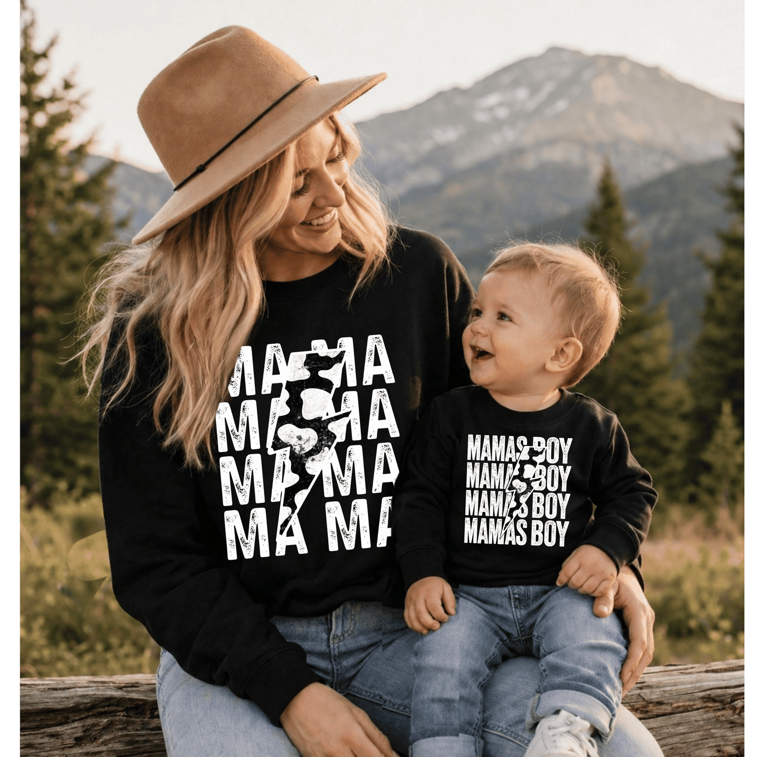 Mama & Mini Matching Sweatshirts - Mama’s Boy Hippo Boutique