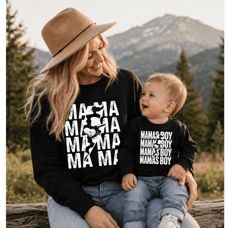 Mama & Mini Matching Sweatshirts - Mama’s Boy Hippo Boutique