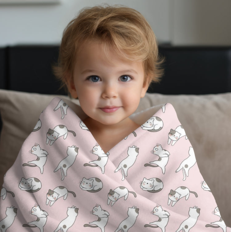 Cats Baby Name Blanket Custom Hippo Boutique