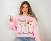 Custom Grandmas Garden Sweatshirt with kids names and birth flowers Hippo Boutique