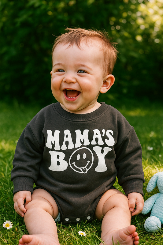 Mama’s Boy Oversized Sweatshirt Romper Hippo Boutique