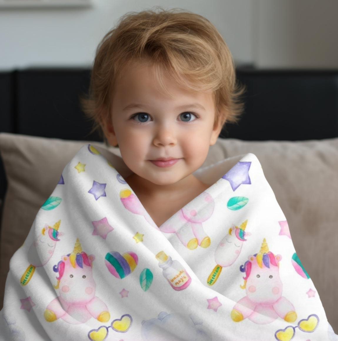 Unicorn Baby Name Blanket Custom Hippo Boutique