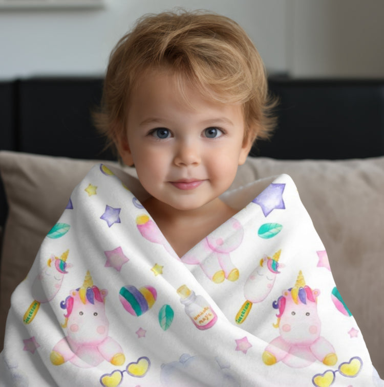 Unicorn Baby Name Blanket Custom Hippo Boutique
