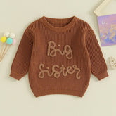 Knit Embroidered Big Sister sweater Hippo Boutique