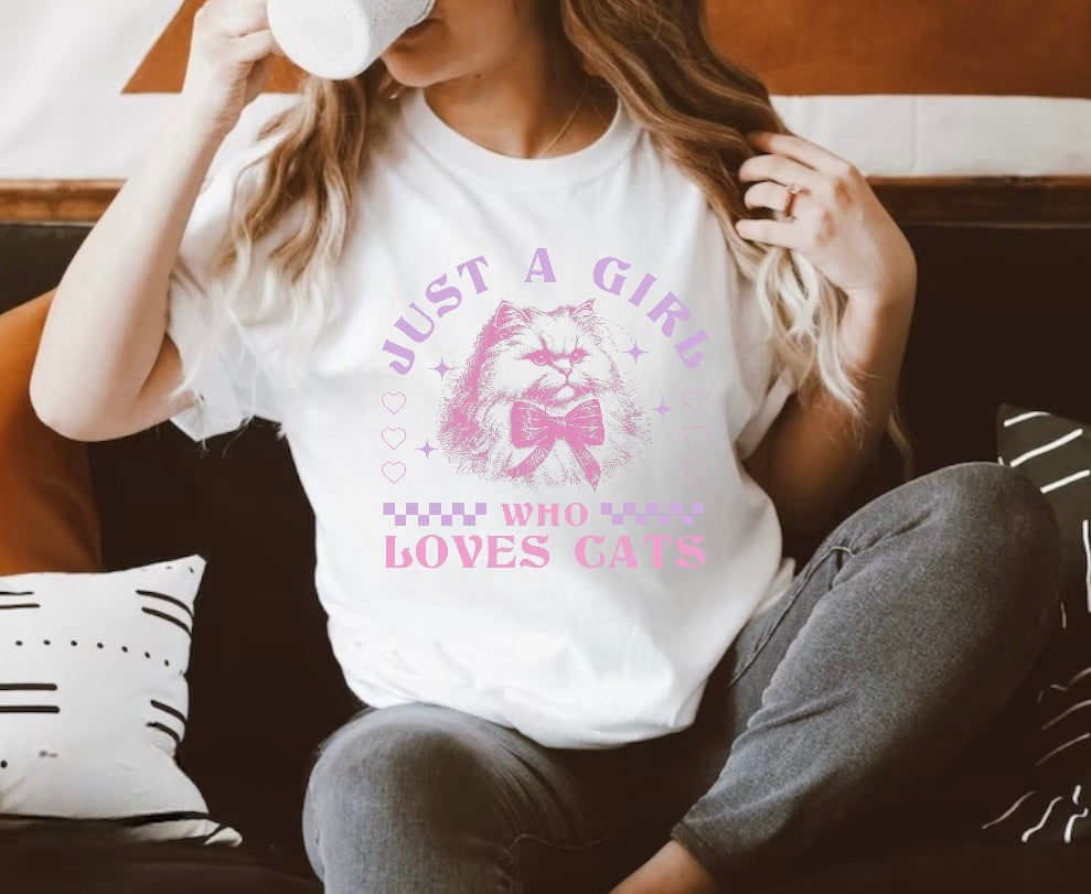 Just a girl who loves Cats Women’s T-Shirts Hippo Boutique