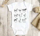 Farm Animals Baby Bodysuit Hippo Boutique