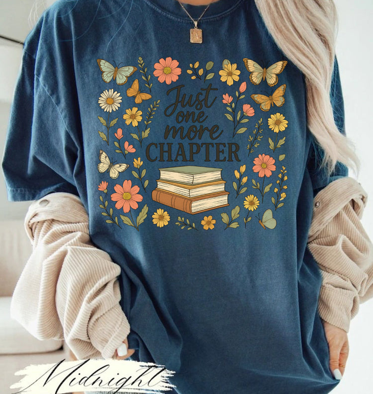 Bookish One More Chapter Floral Women’s T-Shirt Hippo Boutique