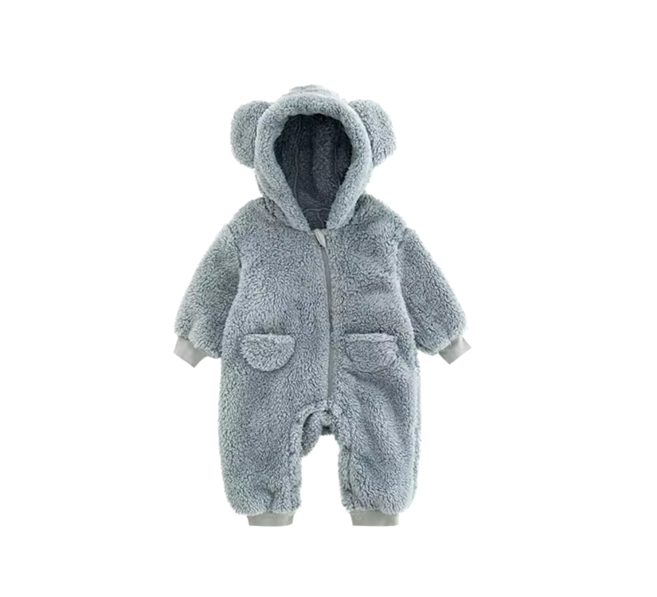 Furry Teddy Bear Baby Snowsuit One Piece Hippo Boutique