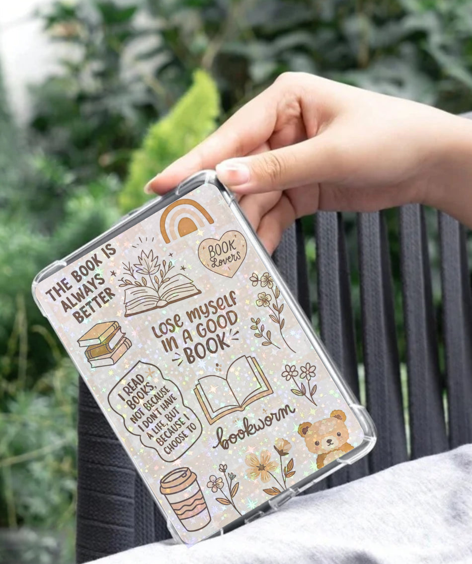 Kindle Insert - Brown Checkered Bookish Hippo Boutique