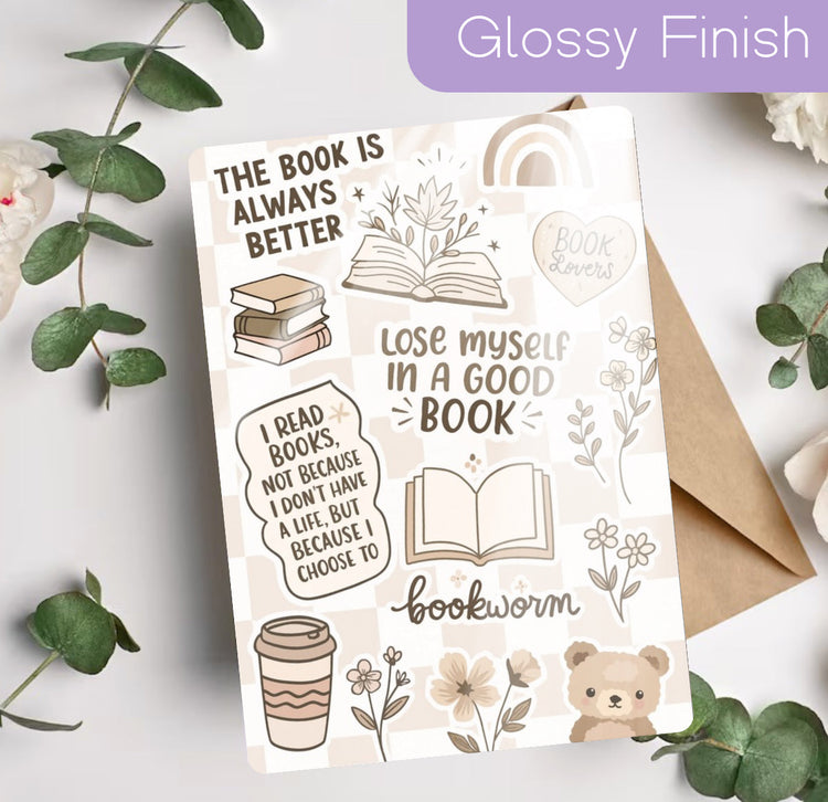Kindle Insert - Brown Checkered Bookish Hippo Boutique