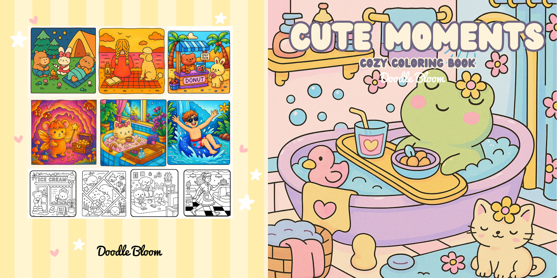 Cute Moments Adult Coloring Book Hippo Boutique
