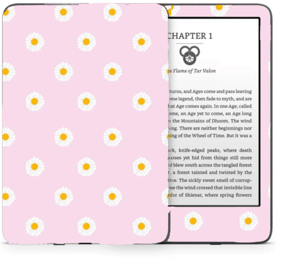 Kindle Skin - Pink Daisies Hippo Boutique