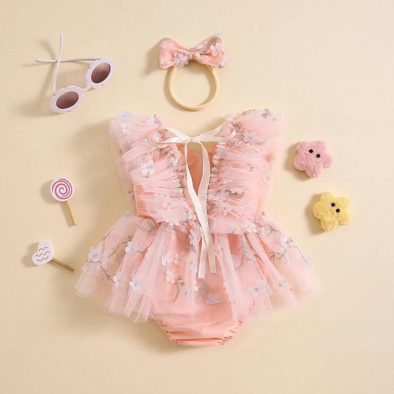 Floral Sleeveless Baby Romper Dress Hippo Boutique