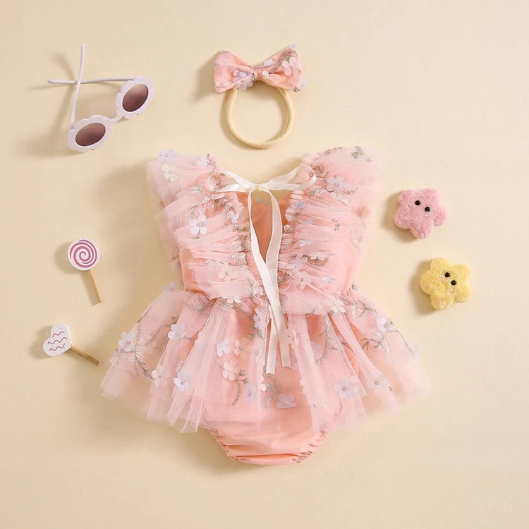 Floral Sleeveless Baby Romper Dress Hippo Boutique