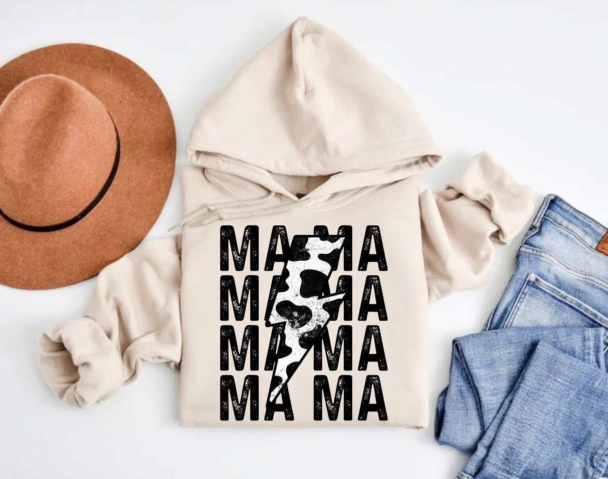 T-Shirts Sweatshirts & Hoodies - Cow Print Mama Hippo Boutique