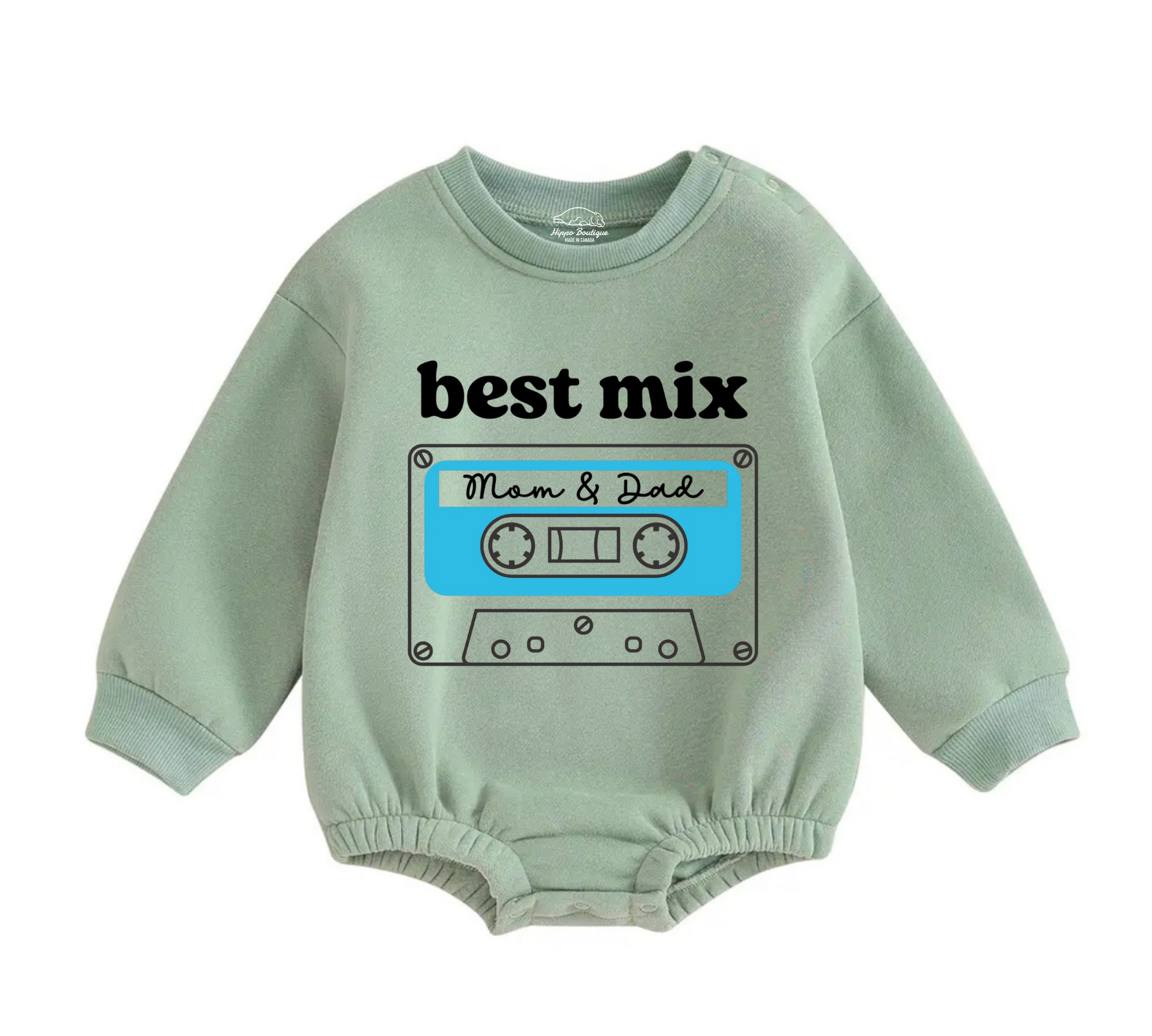Soft warm fleece oversized Romper - Best Mix Tape Hippo Boutique