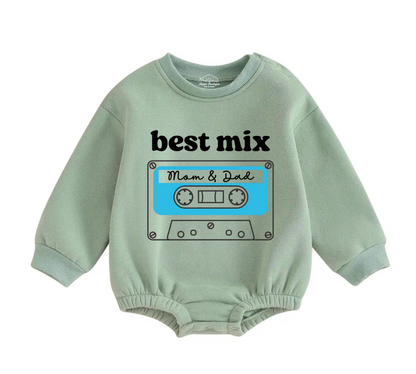 Soft warm fleece oversized Romper - Best Mix Tape Hippo Boutique