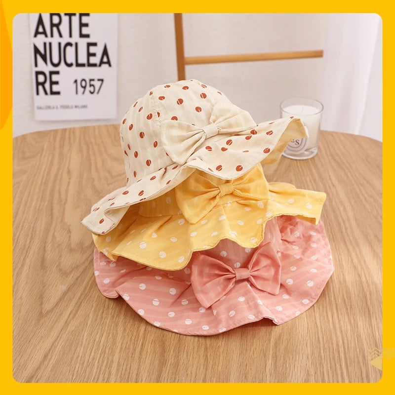 Polka Dot Bow Sun Hats Hippo Boutique