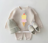 Baby Waffle Knit Jogger Outfit - Ice Cream Hippo Boutique