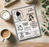 Clear Kindle insert with vintage black floral and bookish quotes design, handmade organic style. - Kindle Insert - Brown Bookish