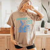 Books and Cats Women’s T-Shirts Hippo Boutique