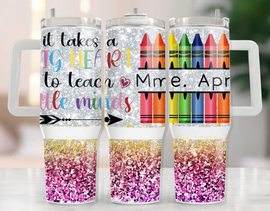 40oz Stanley Tumbler - Teacher with Name Hippo Boutique